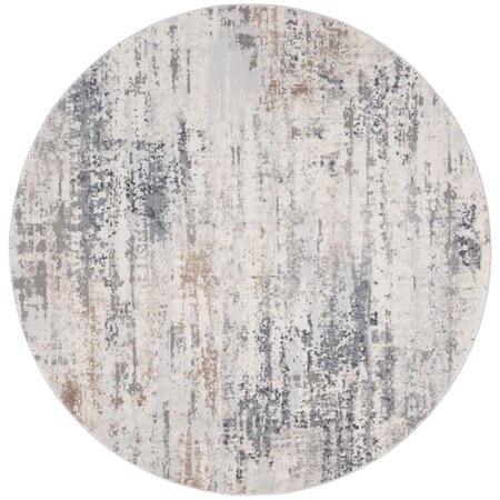 Safavieh 6 ft. 7 in. x 6 ft. 7 in. Invista 400 Power-Loomed Round Rug - Cream & Gray INV432A-7R